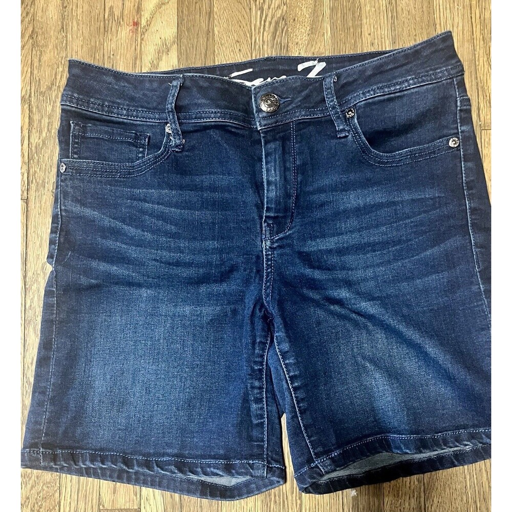 Seven7 Shorts Women’s Jean Size 8 Bermuda Stretch Mid Rise Denim Clifton Blue